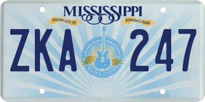 MS license plate ZKA247