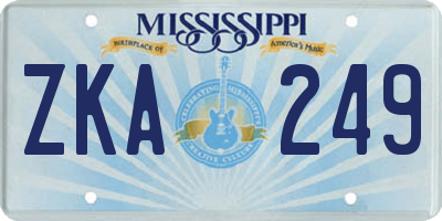MS license plate ZKA249