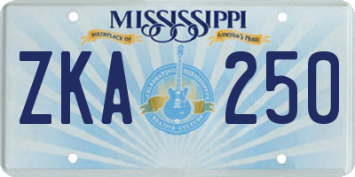 MS license plate ZKA250