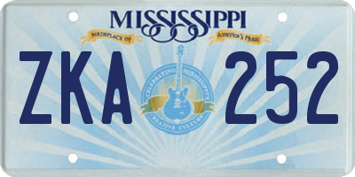 MS license plate ZKA252