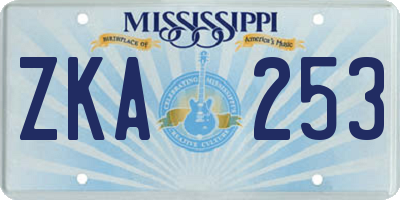 MS license plate ZKA253