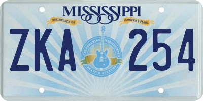 MS license plate ZKA254