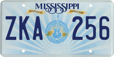 MS license plate ZKA256