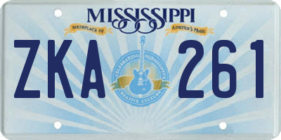 MS license plate ZKA261