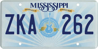 MS license plate ZKA262