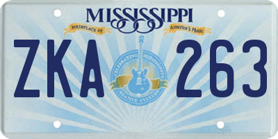 MS license plate ZKA263