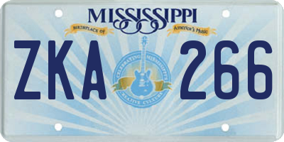 MS license plate ZKA266