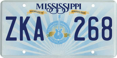 MS license plate ZKA268