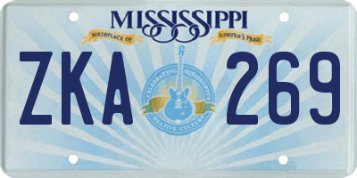 MS license plate ZKA269