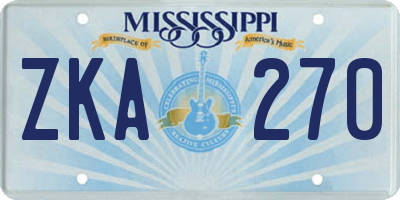 MS license plate ZKA270
