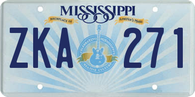 MS license plate ZKA271