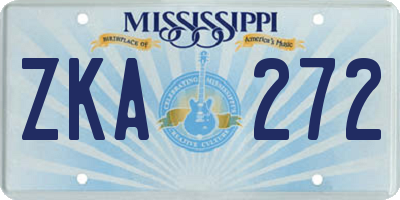 MS license plate ZKA272