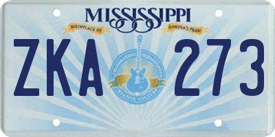 MS license plate ZKA273