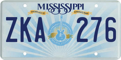 MS license plate ZKA276