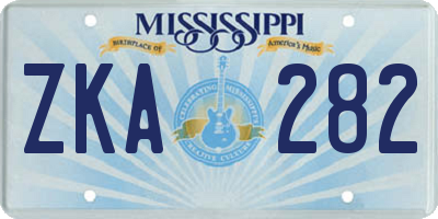 MS license plate ZKA282