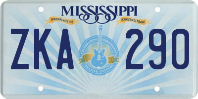 MS license plate ZKA290