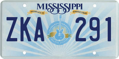 MS license plate ZKA291