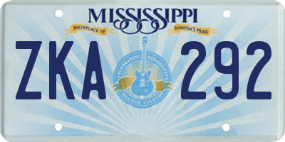 MS license plate ZKA292