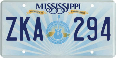 MS license plate ZKA294
