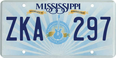 MS license plate ZKA297