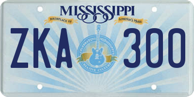 MS license plate ZKA300