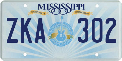 MS license plate ZKA302