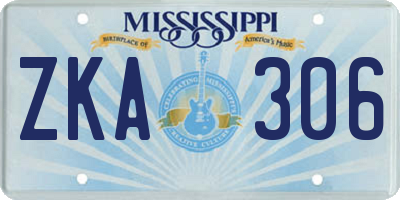 MS license plate ZKA306