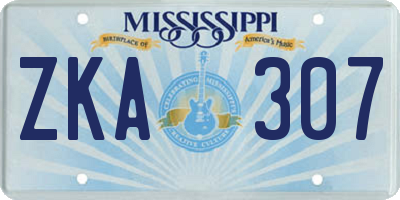 MS license plate ZKA307