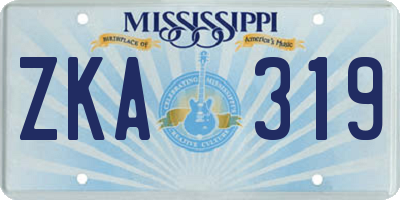 MS license plate ZKA319