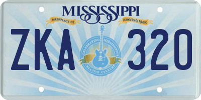 MS license plate ZKA320