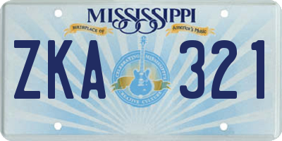 MS license plate ZKA321