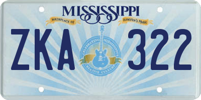MS license plate ZKA322