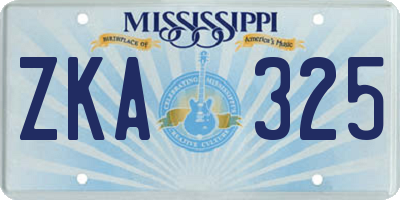 MS license plate ZKA325