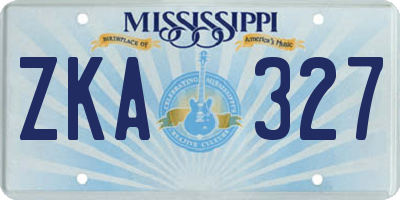MS license plate ZKA327