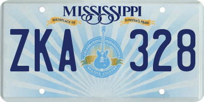 MS license plate ZKA328