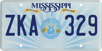 MS license plate ZKA329