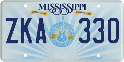 MS license plate ZKA330