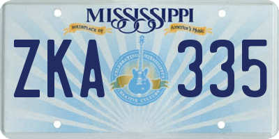 MS license plate ZKA335