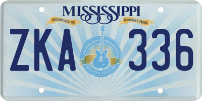 MS license plate ZKA336