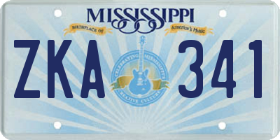 MS license plate ZKA341