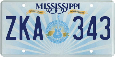 MS license plate ZKA343