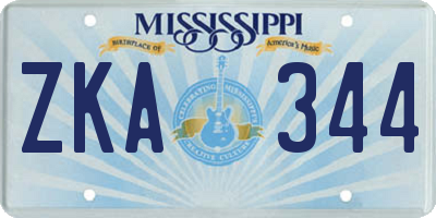 MS license plate ZKA344