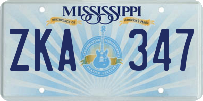 MS license plate ZKA347