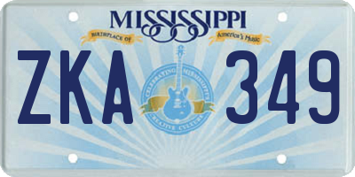 MS license plate ZKA349