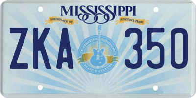 MS license plate ZKA350