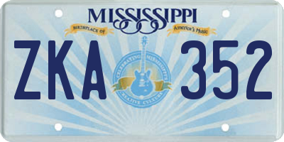 MS license plate ZKA352