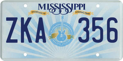 MS license plate ZKA356