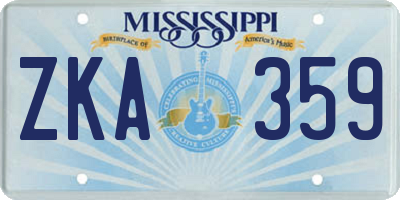 MS license plate ZKA359