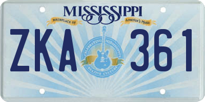 MS license plate ZKA361