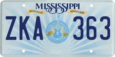 MS license plate ZKA363